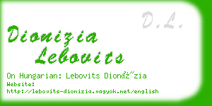 dionizia lebovits business card